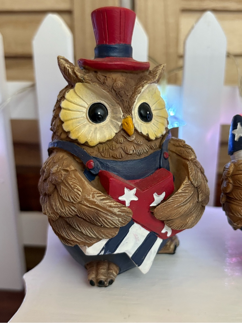 Patriotic 4th of July Set of 2 Owls - Picture 2 of 5